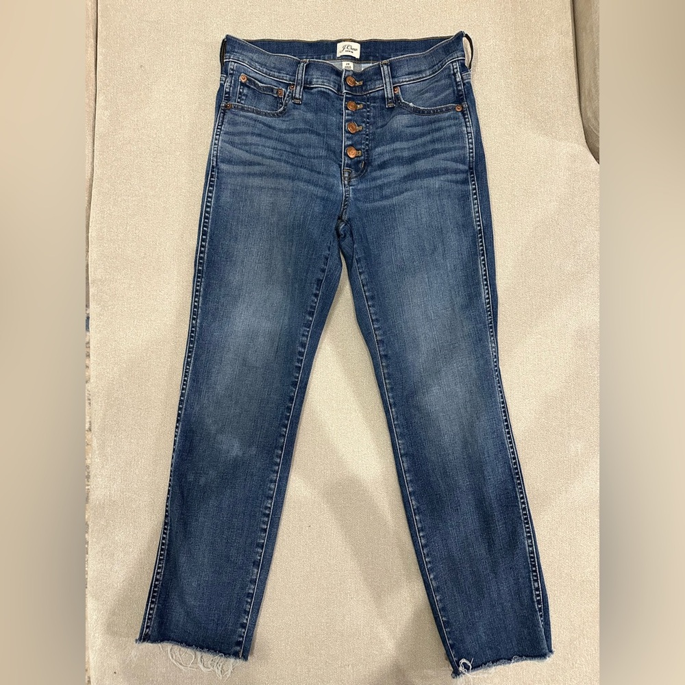 J Crew 9” Vintage Straight 4 Button Blue Women's Jeans Size 28